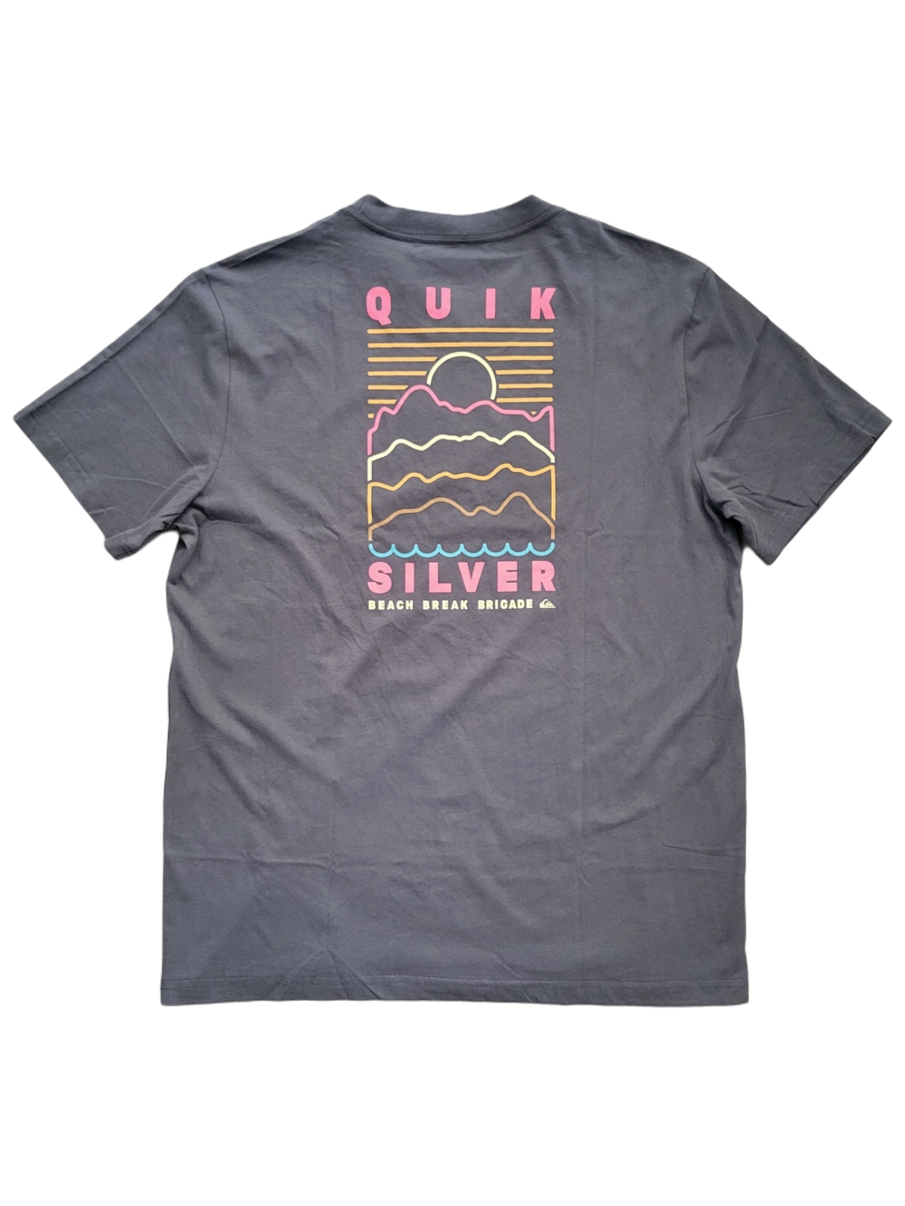 Quiksilver Crewneck TโShirt with Pink, Yellow Graphic - New With Tag Size Large